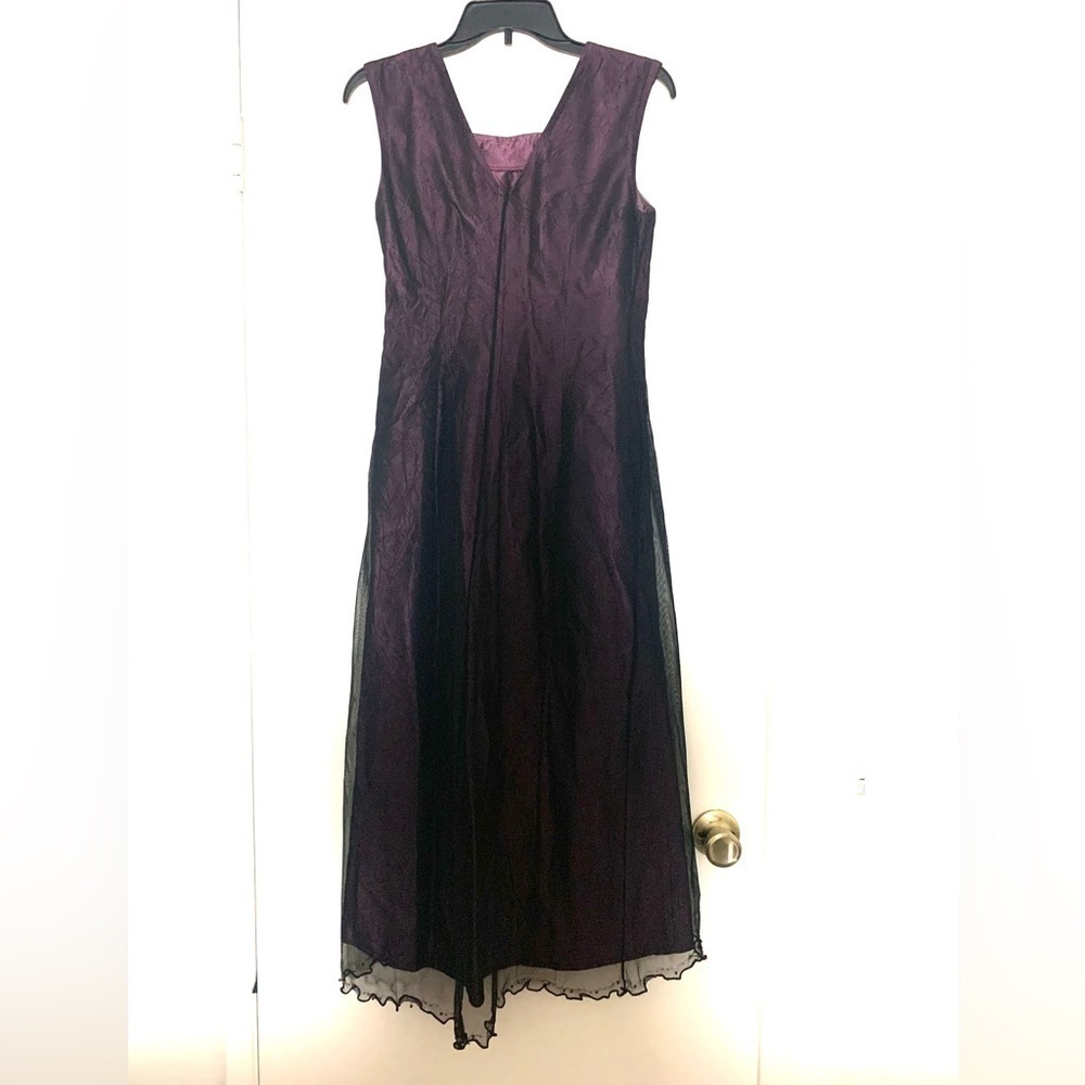 Vintage Rabbit Rabbit Rabbit Cocktail Taffeta Embellished Maxi Dress Purple 8 - Picture 4 of 16
